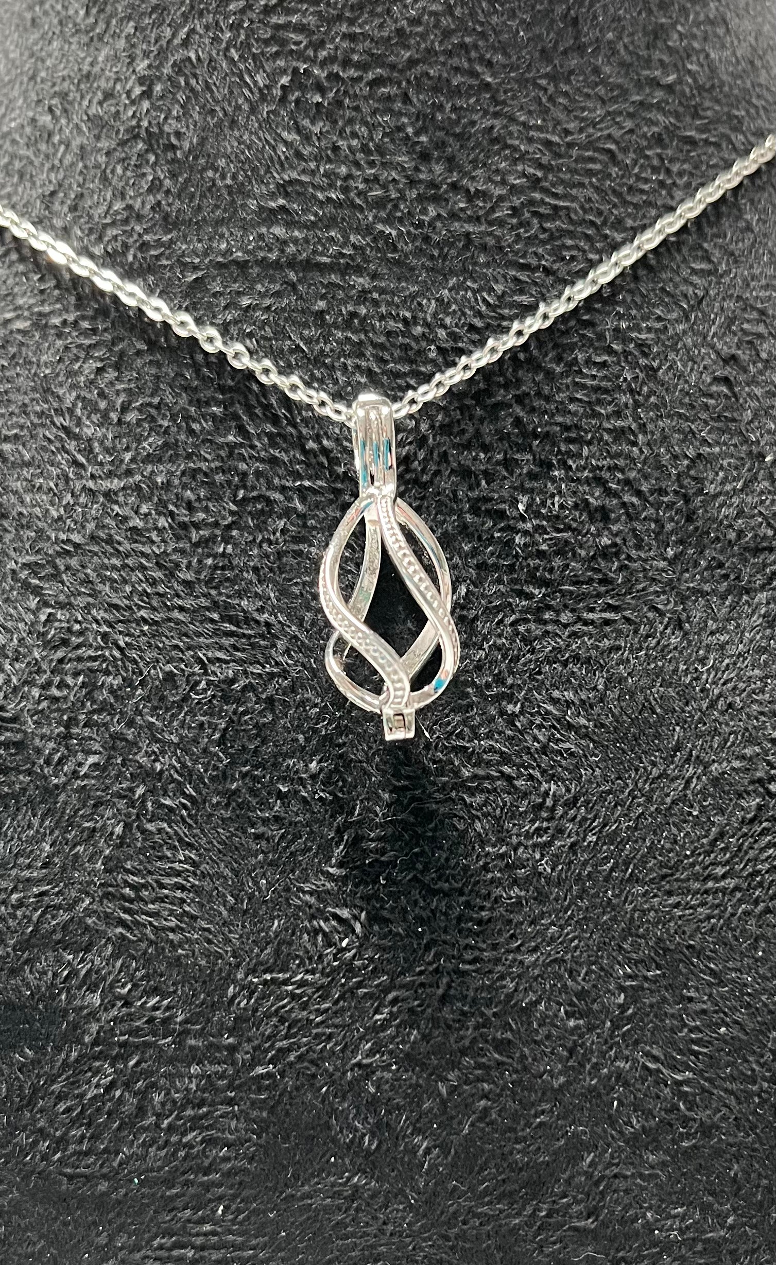 Twisted Pear Basket Cage Pendant